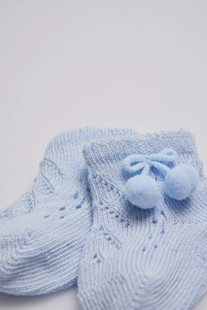 Newborn socks with tassels White/Blue/Pink/Ivory