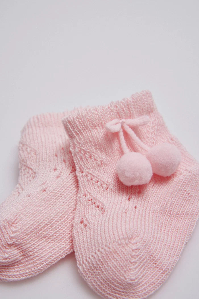 Newborn socks with tassels White/Blue/Pink/Ivory