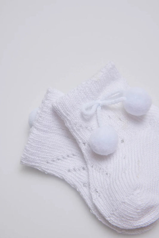 Newborn socks with tassels White/Blue/Pink/Ivory