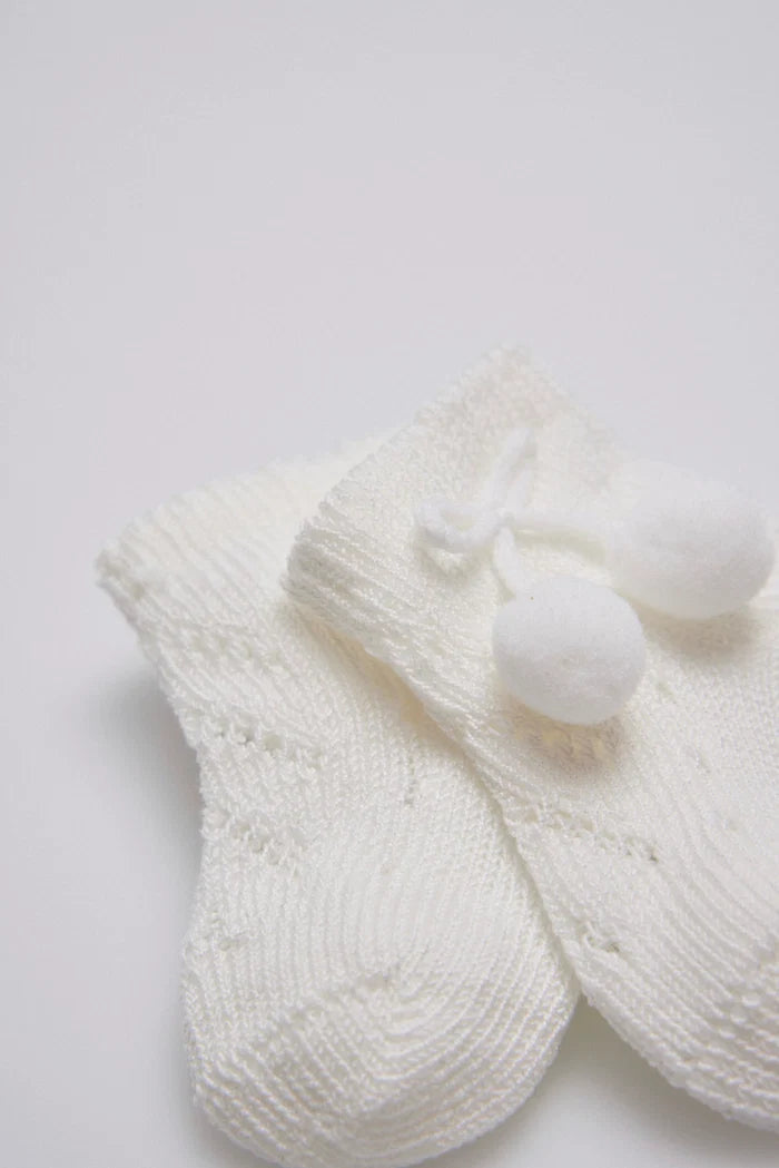 Newborn socks with tassels White/Blue/Pink/Ivory
