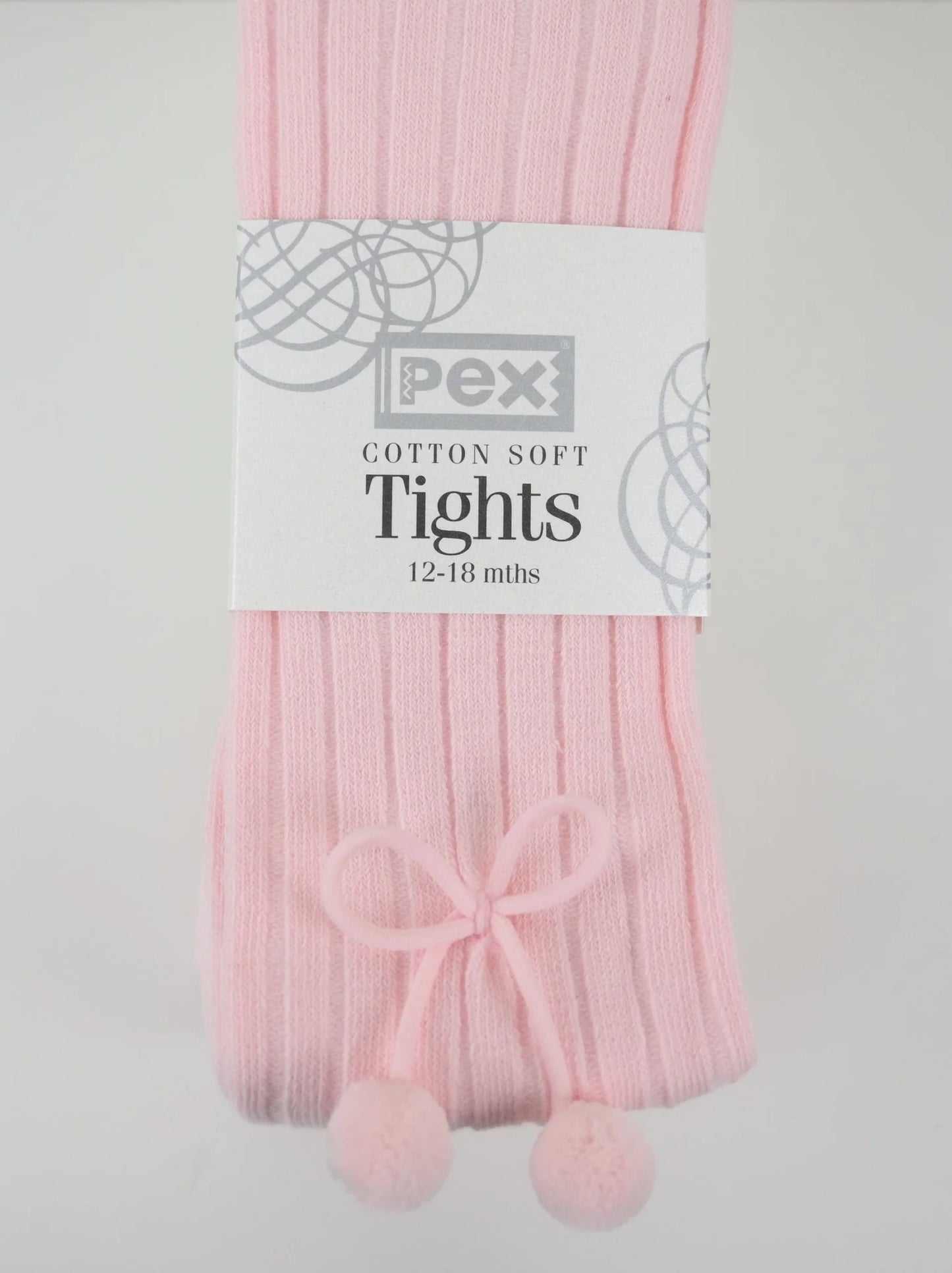 Pom Pom Tights Pink/White