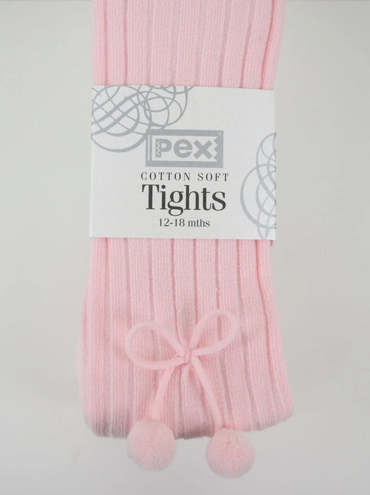 Pom Pom Tights Pink/White