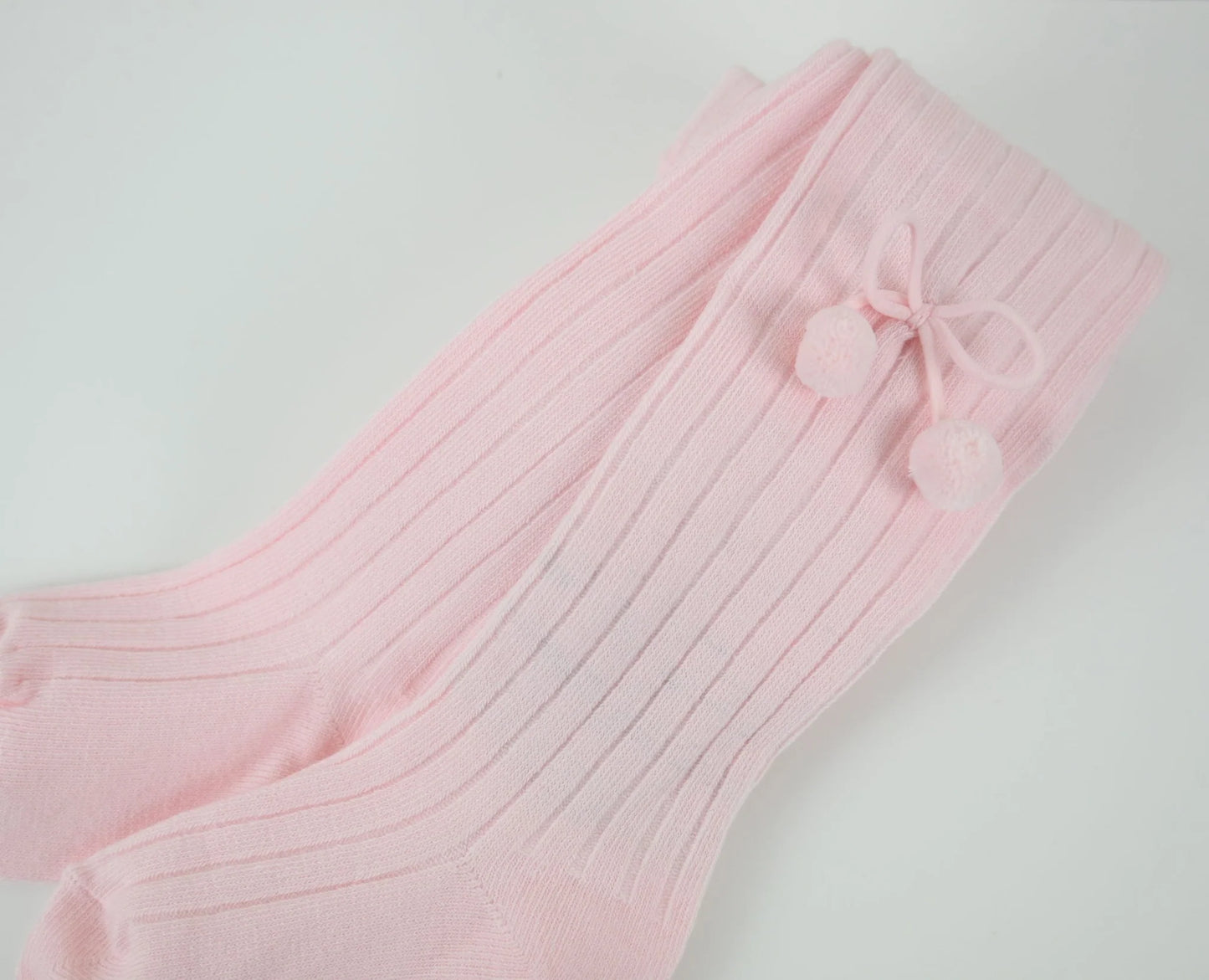 Pom Pom Tights Pink/White